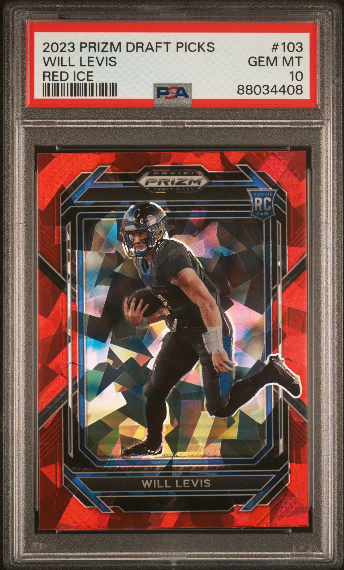 2023 Panini Prizm Draft Picks #103 Will Levis Red Ice PSA 10 Kentucky Wildcats