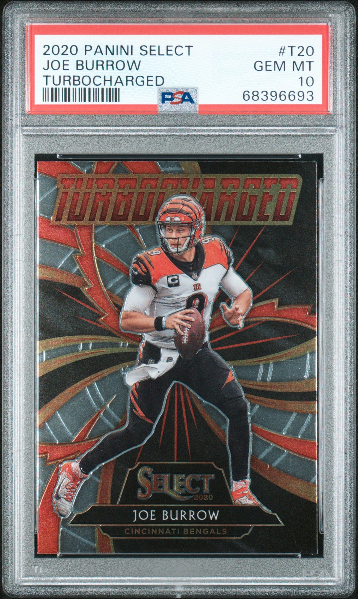 2020 Panini Select Turbocharged #T20 Joe Burrow Turbocharged PSA 10 Cincinnati Bengals