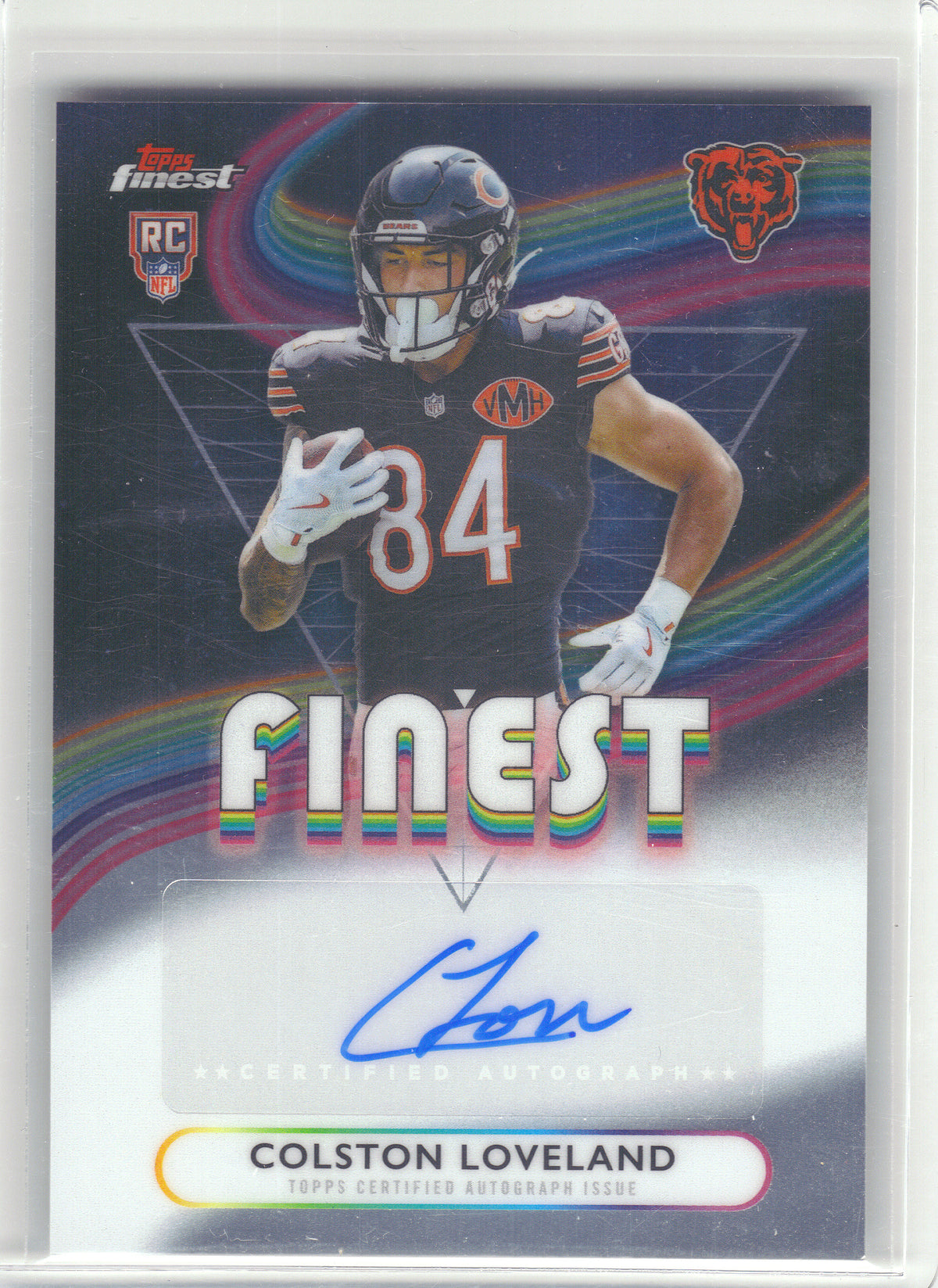 2025 Finest #RFA-CL Colston Loveland Rookie Finest Autographs Chicago Bears AU