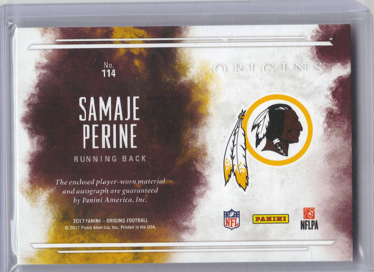 2017 Panini Origins #114 Samaje Perine Washington Redskins AU, MEM, RC