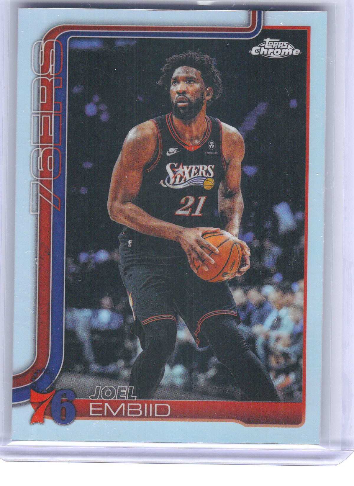 2025-26 Topps Chrome Update #42 Joel Embiid Refractor Philadelphia 76ers