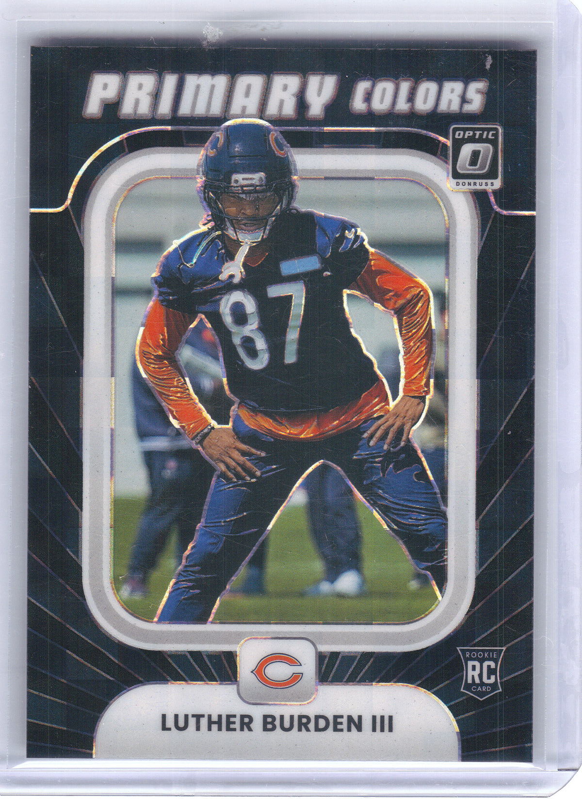 2025 Donruss Optic #6 Luther Burden III Rookie Primary Colors Black Pandora #/149 Chicago Bears SN