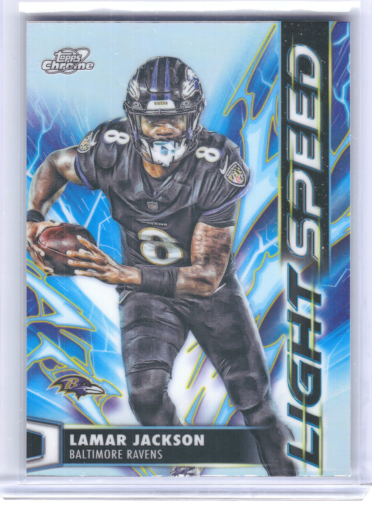 2025 Topps Chrome Cosmic #LS-2 Lamar Jackson Light Speed Baltimore Ravens