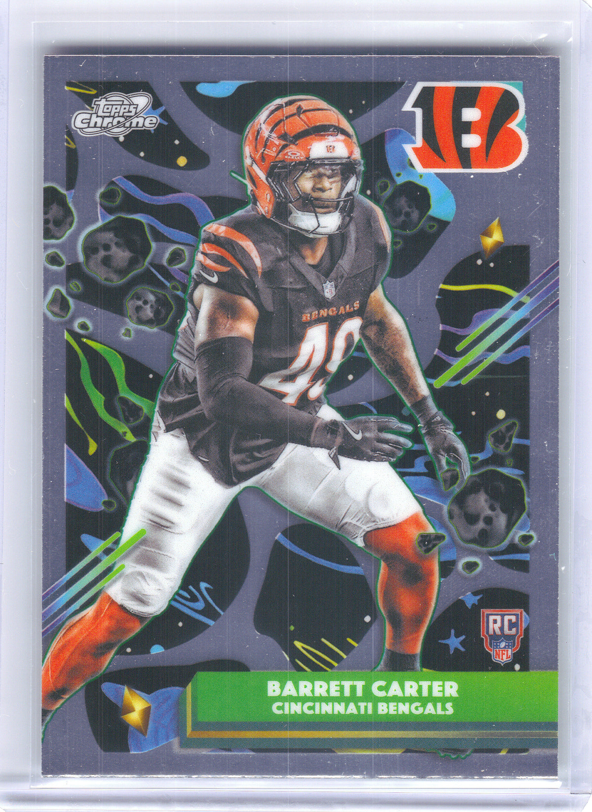 2025 Topps Chrome Cosmic #121 Barrett Carter Cincinnati Bengals RC