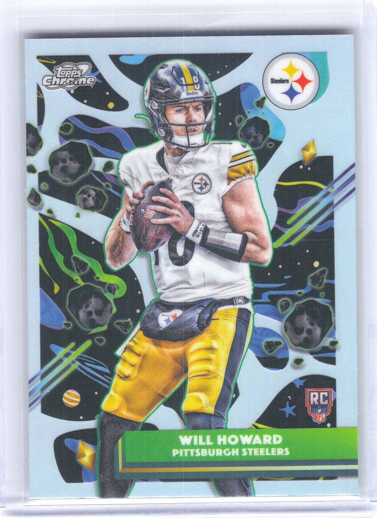 2025 Topps Chrome Cosmic #185 Will Howard Refractor Pittsburgh Steelers RC