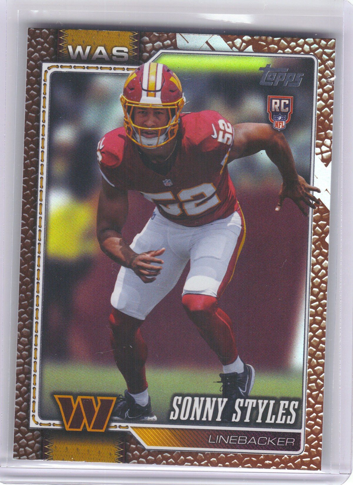 2026 Topps Flagship #347 Sonny Styles Football Leather Foil Washington Commanders RC