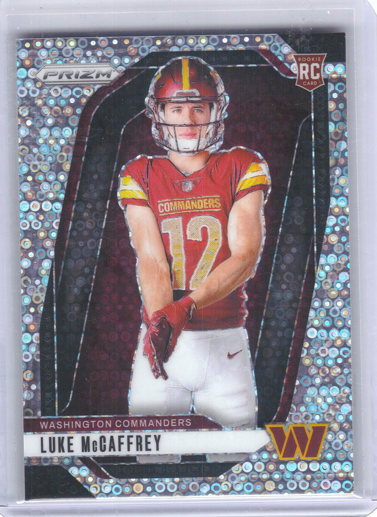 2024 Panini Prizm #26 Luke McCaffrey Rookie Variations No Huddle Prizm Washington Commanders