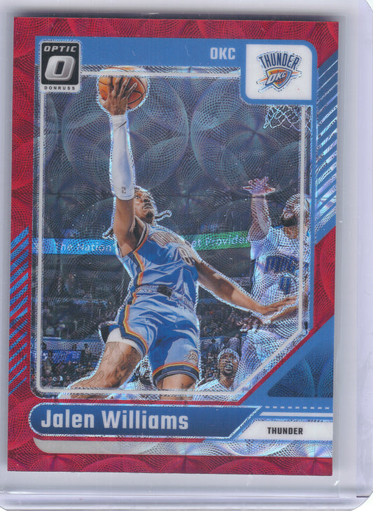 2024-25 Donruss Optic #225 Jalen Williams Red International Oklahoma City Thunder