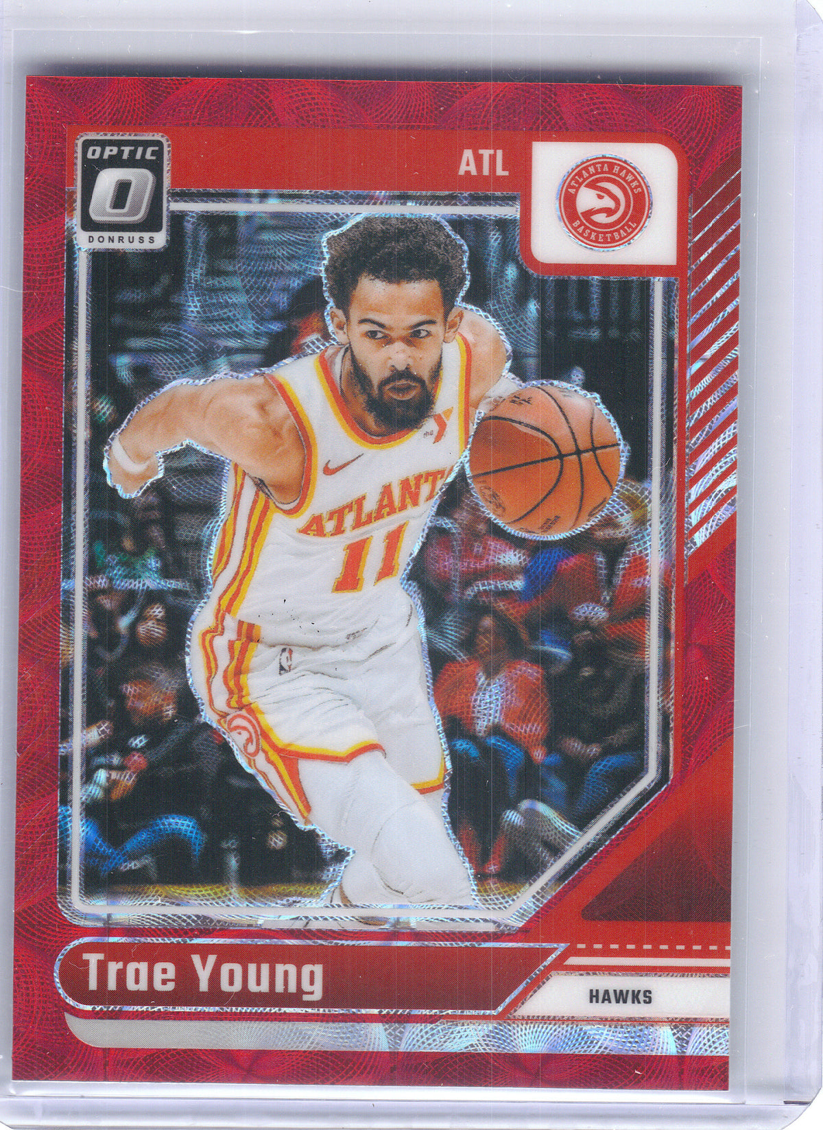 2024-25 Donruss Optic #186 Trae Young Red International Atlanta Hawks