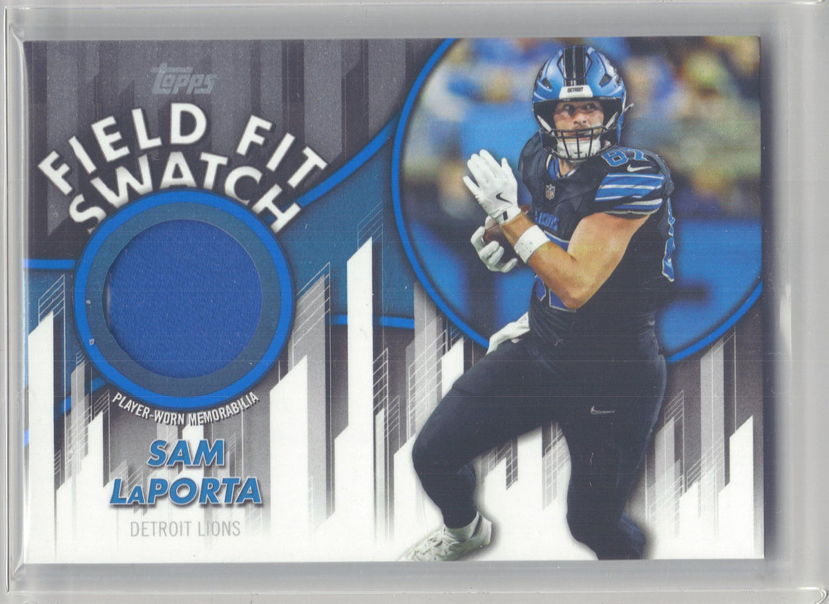 2026 Topps Flagship #FFSC-SL Sam LaPorta Field Fit Swatches Blue #/150 Detroit Lions SN