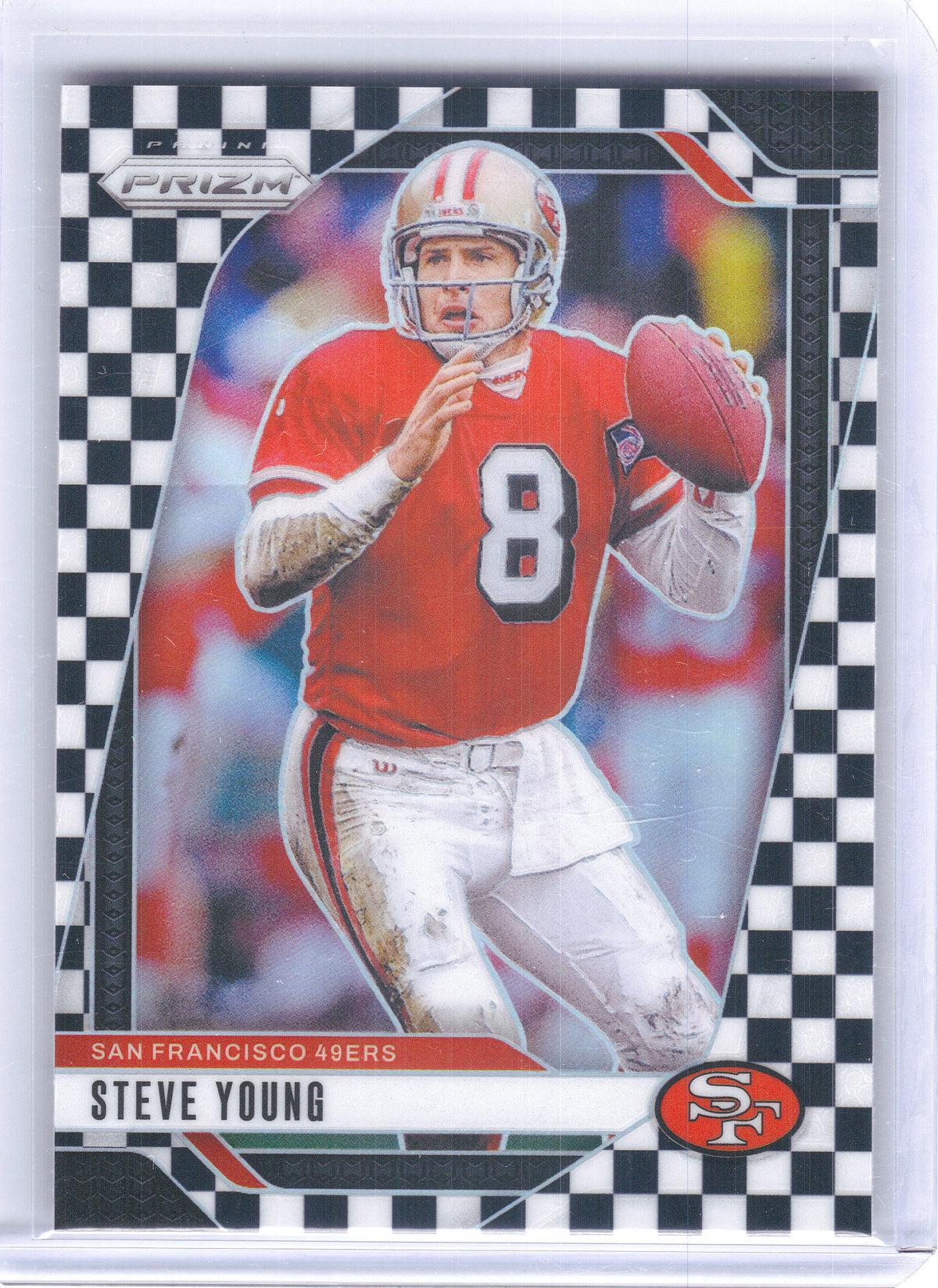 2024 Panini Prizm #256 Steve Young Black and White Checker San Francisco 49ers