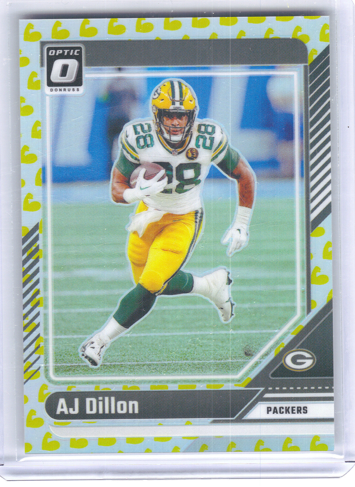 2024 Donruss Optic #71 AJ Dillon Flex #/149 Green Bay Packers SN