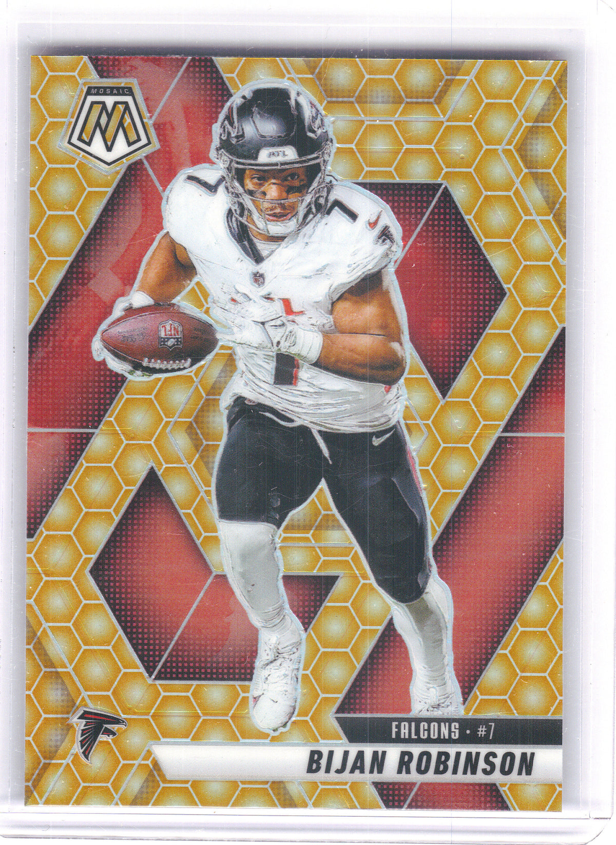 2025 Panini Mosaic #166 Bijan Robinson Honeycomb SSP Atlanta Falcons