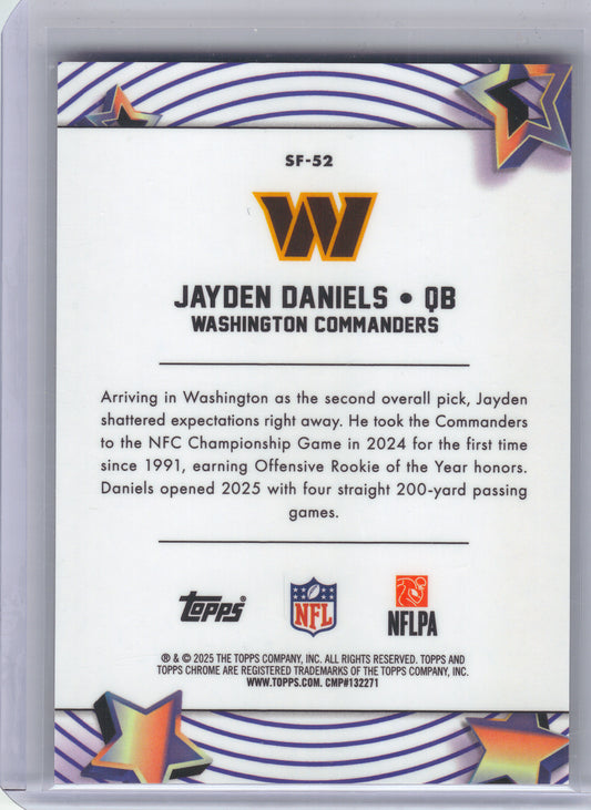 2025 Topps Chrome Cosmic #SF-52 Jayden Daniels Starfractor Washington Commanders