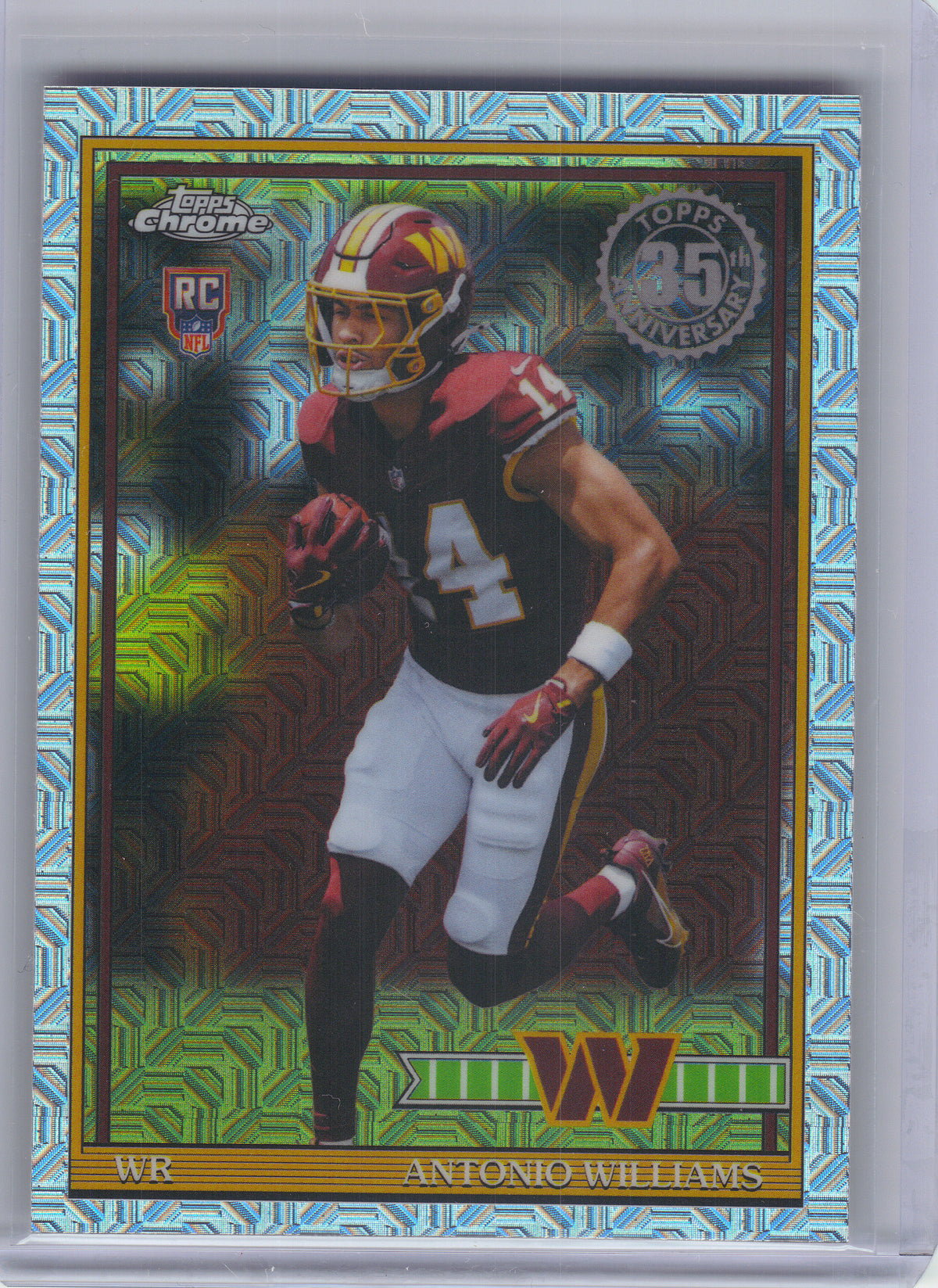 2026 Topps Flagship #91TRC-28 Antonio Williams 1991 Topps Football 35th Anniversary Rookies Chrome Washington Commanders