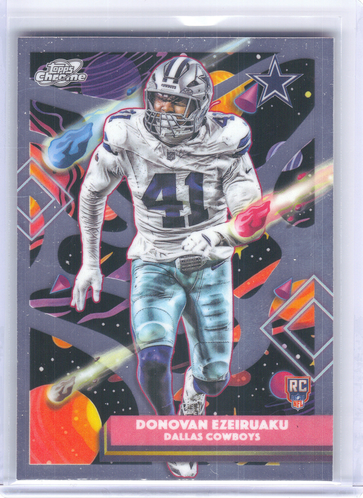 2025 Topps Chrome Cosmic #129 Donovan Ezeiruaku Dallas Cowboys RC