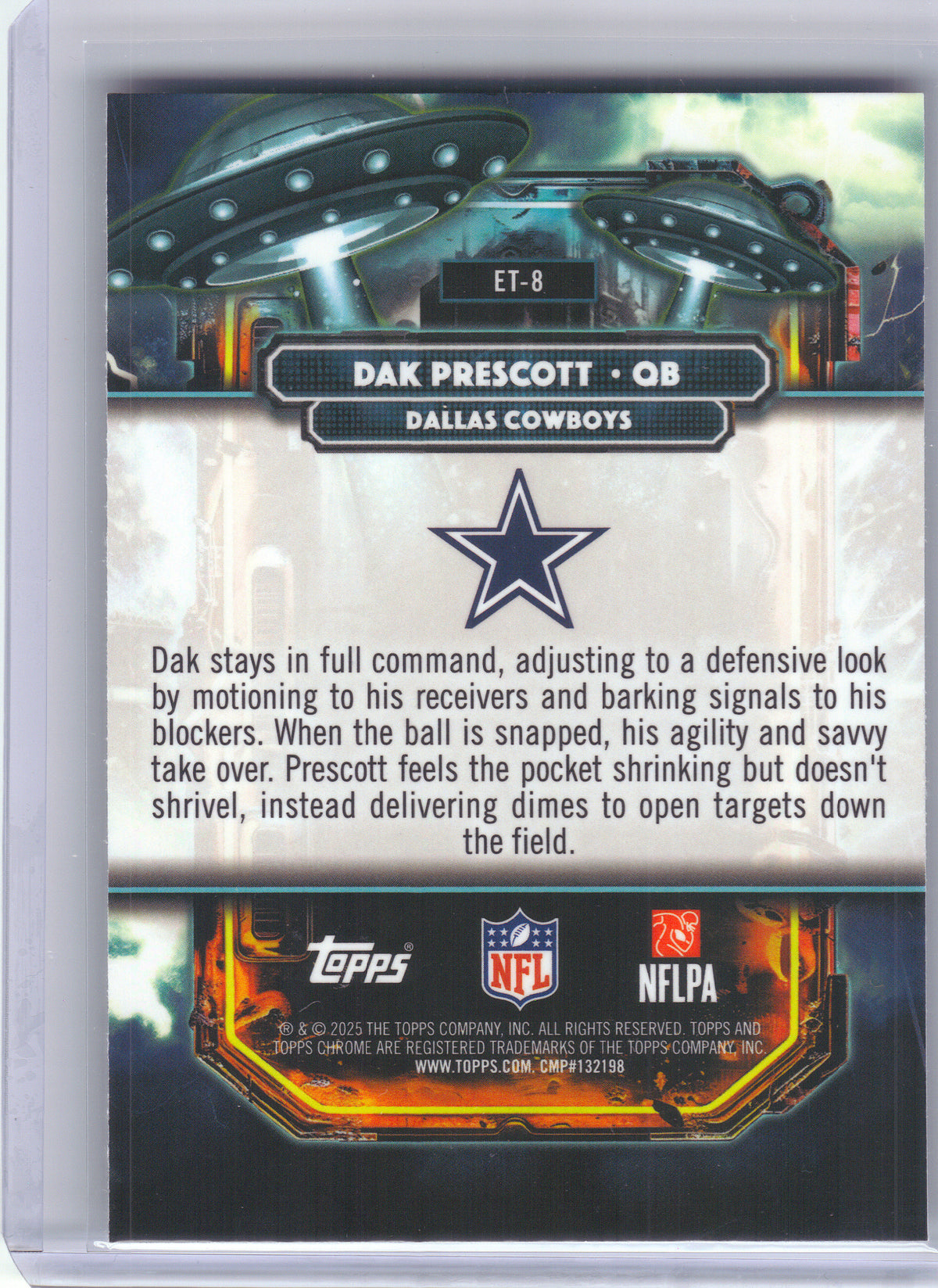 2025 Topps Chrome Cosmic #ET-8 Dak Prescott Extraterrestrial Talent Dallas Cowboys
