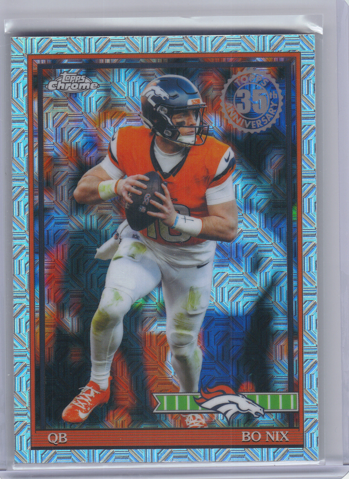 2026 Topps Flagship #91TC-31 Bo Nix 1991 Topps Football 35th Anniversary Chrome Denver Broncos