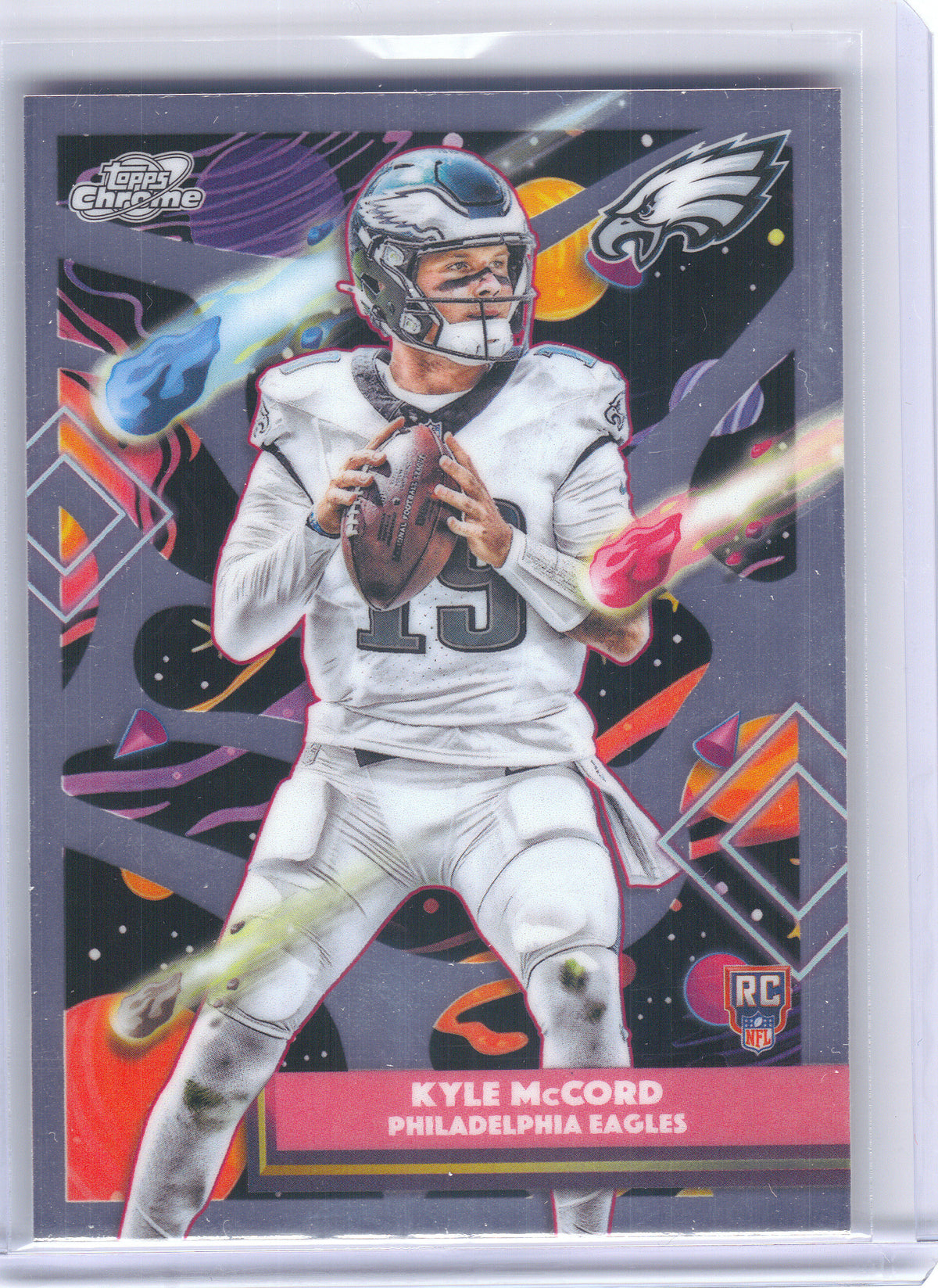 2025 Topps Chrome Cosmic #182 Kyle McCord Philadelphia Eagles RC