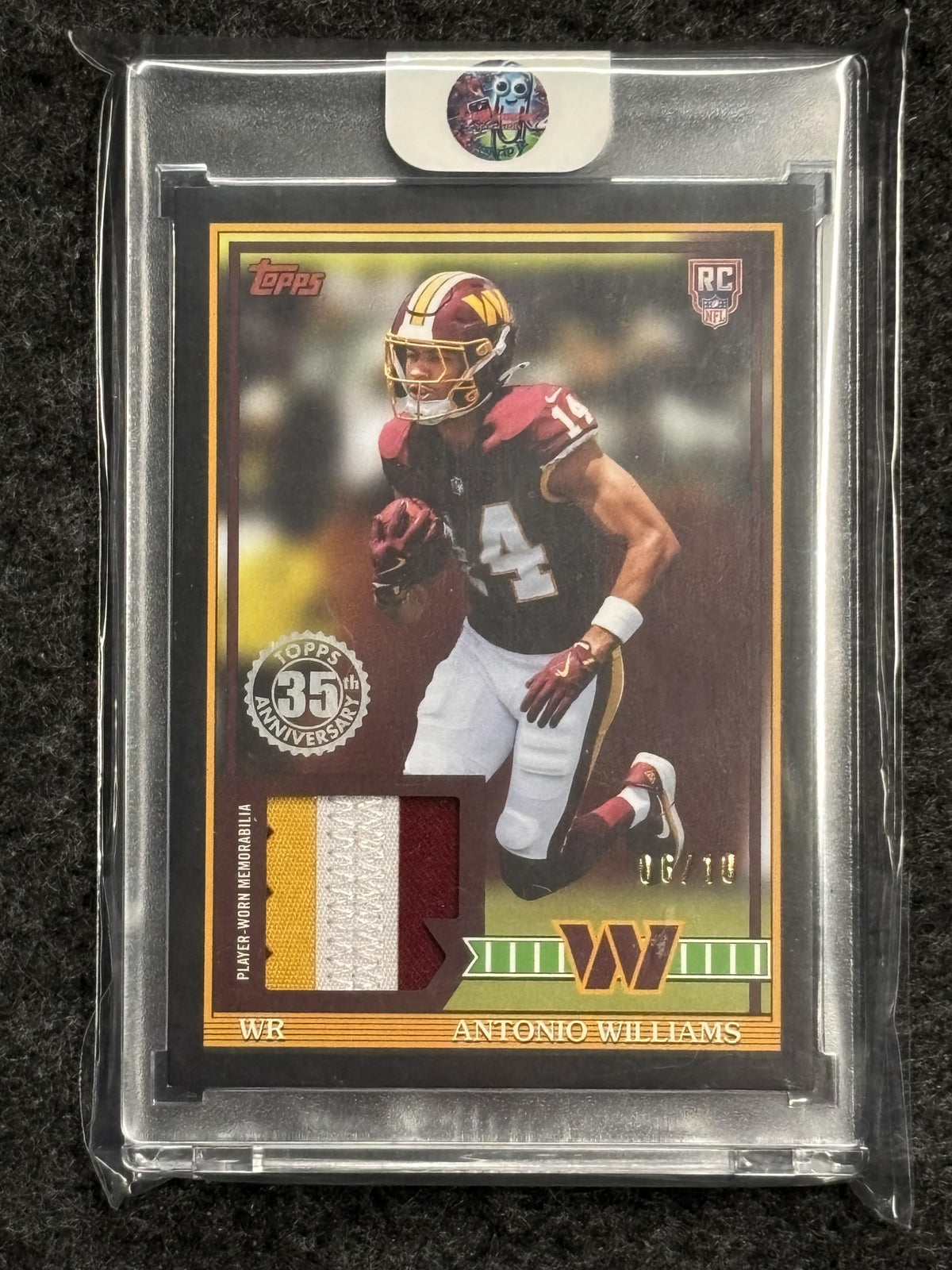 2026 Topps Flagship #91TR-28 Antonio Williams 1991 Topps Football 35th Anniversary Rookies Black #/10 Washington Commanders SN