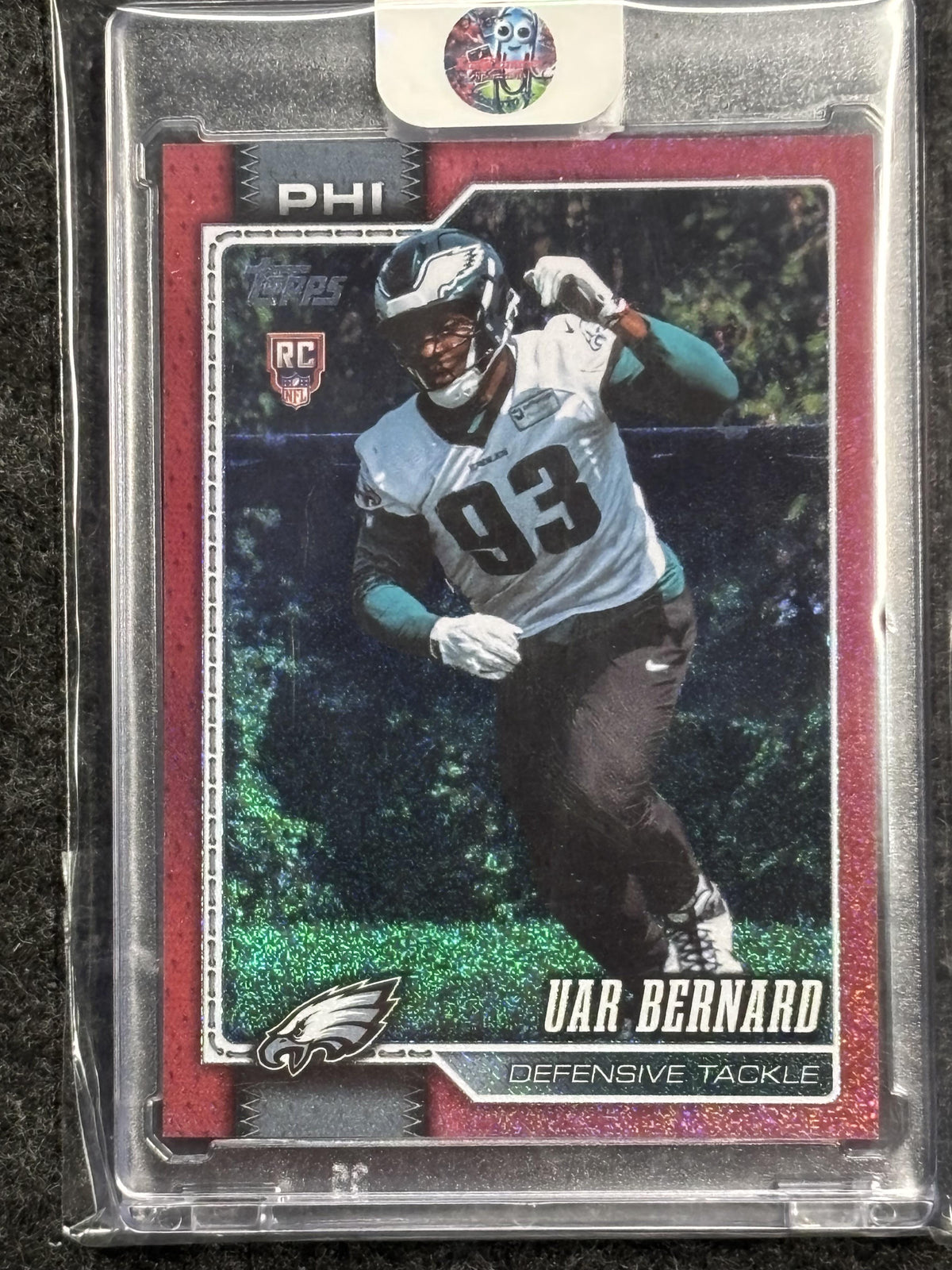 2026 Topps Flagship #400 Uar Bernard Red Sandglitter #/5 Philadelphia Eagles SN