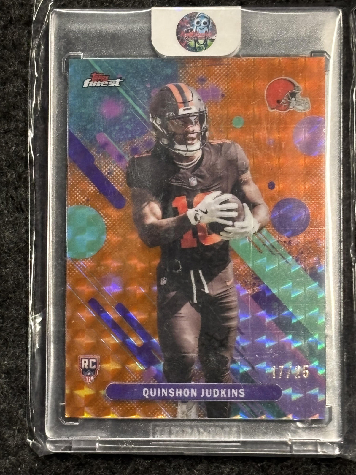 2025 Finest #13 Quinshon Judkins Orange Geometric Refractor #/25 Cleveland Browns SN, RC