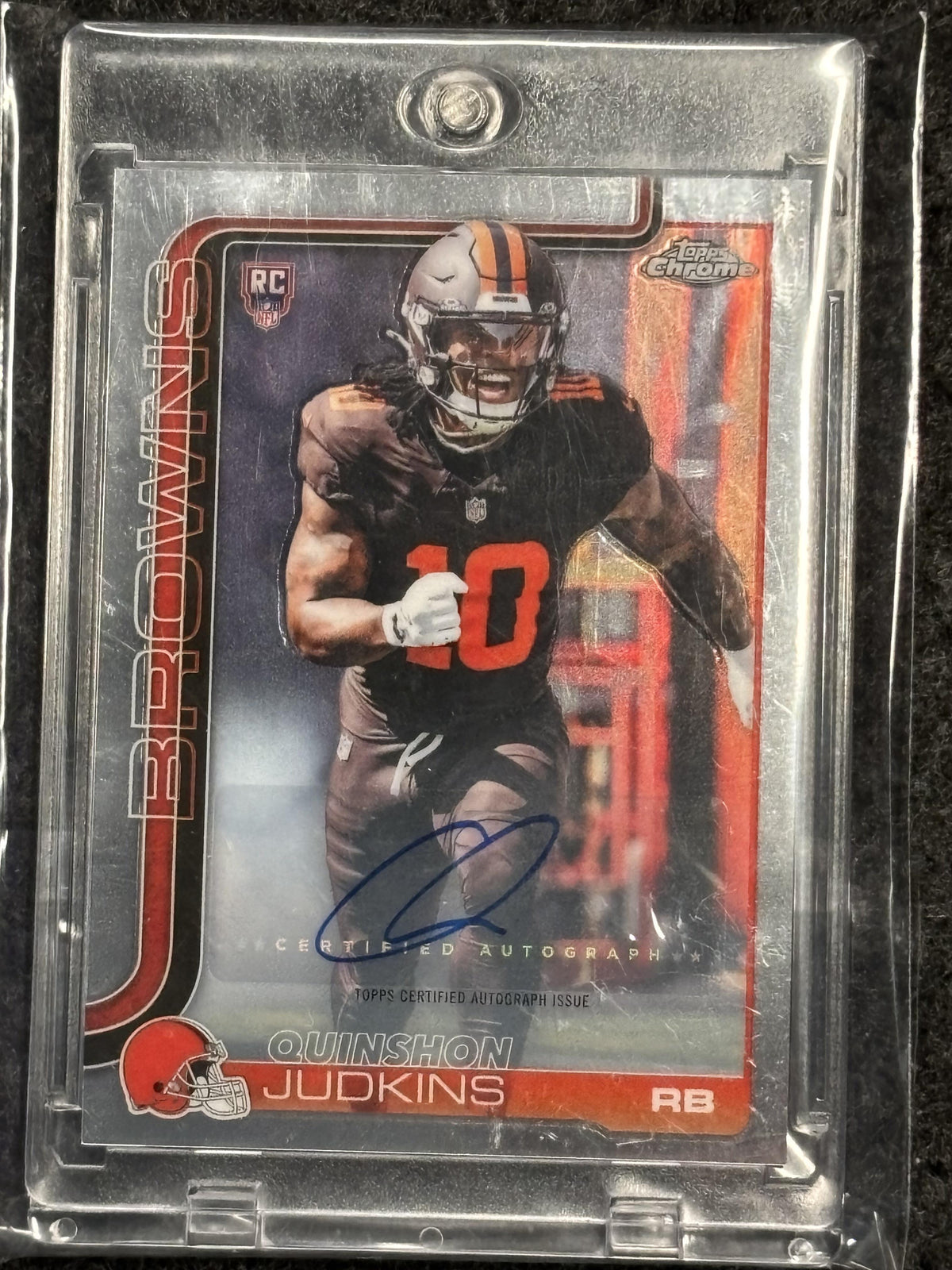 2025 Topps Chrome #RA-QJ Quinshon Judkins Chrome Rookie Autographs Cleveland Browns AU