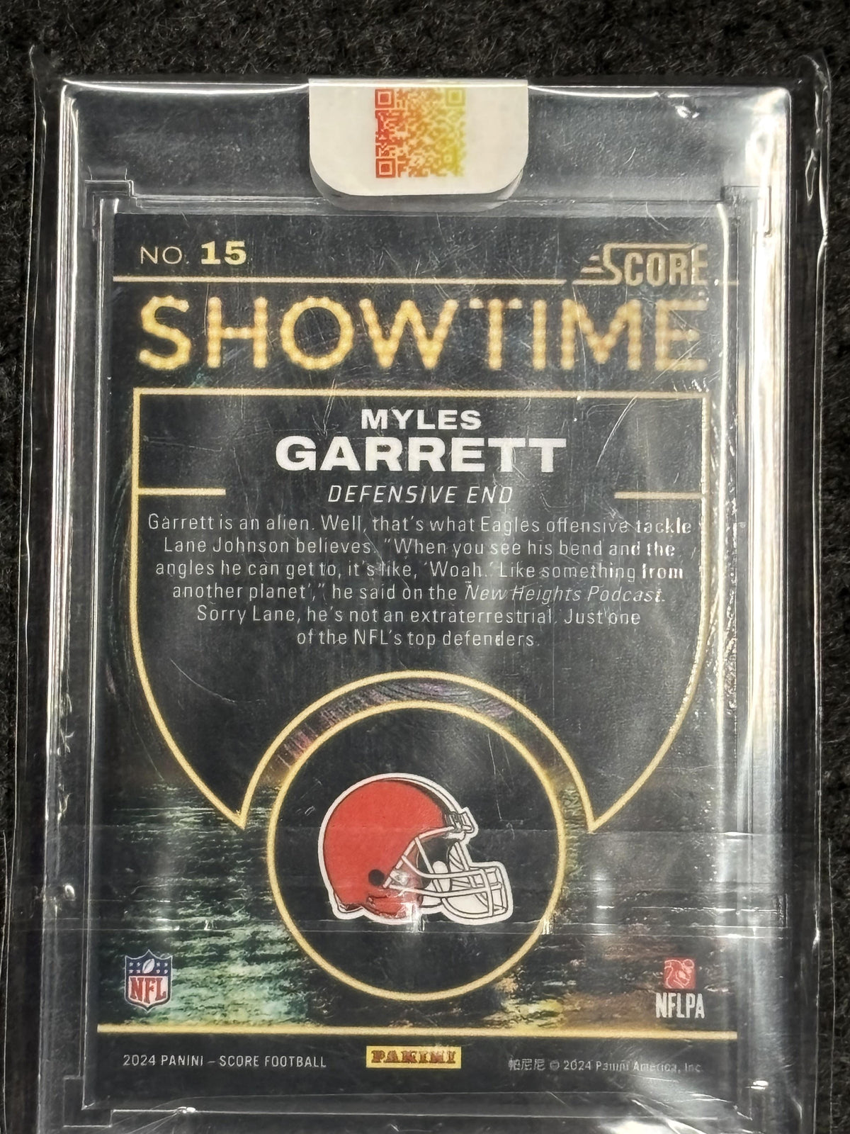2024 Score #15 Myles Garrett Showtime SSP Cleveland Browns