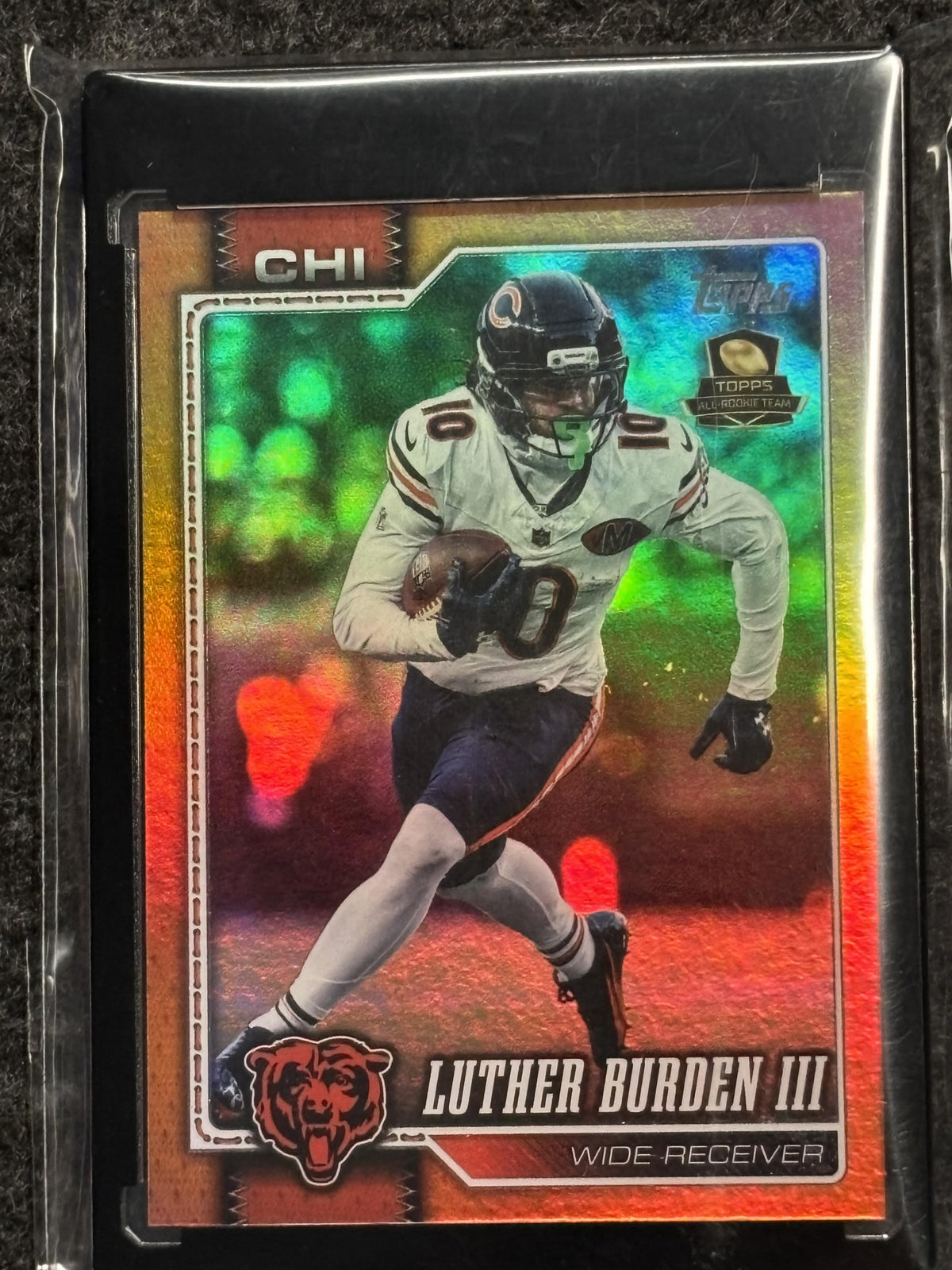 2026 Topps Flagship #34 Luther Burden III Orange Holo Foil #/25 Chicago Bears SN