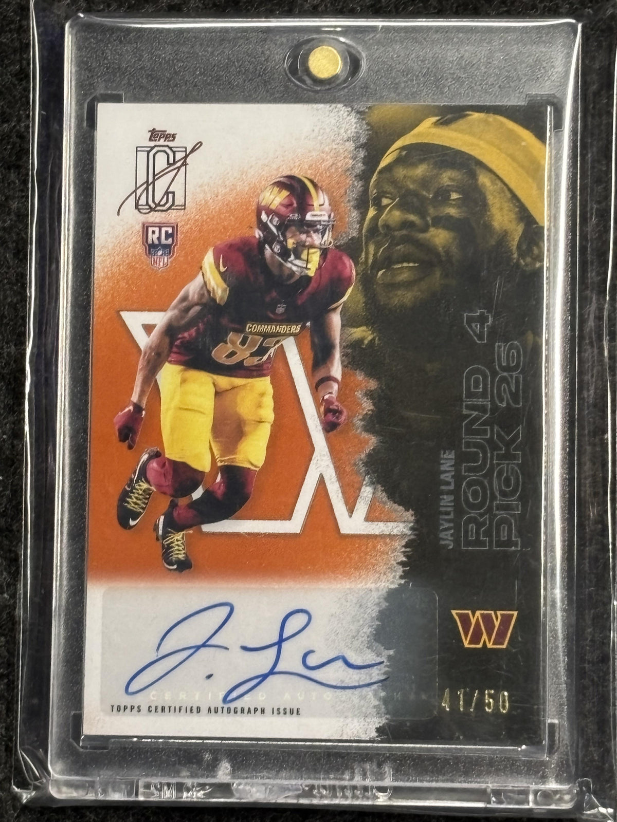 2025 Topps Signature Class #231 Jaylin Lane Autographs Orange #/50 Washington Commanders SN, RC, AU