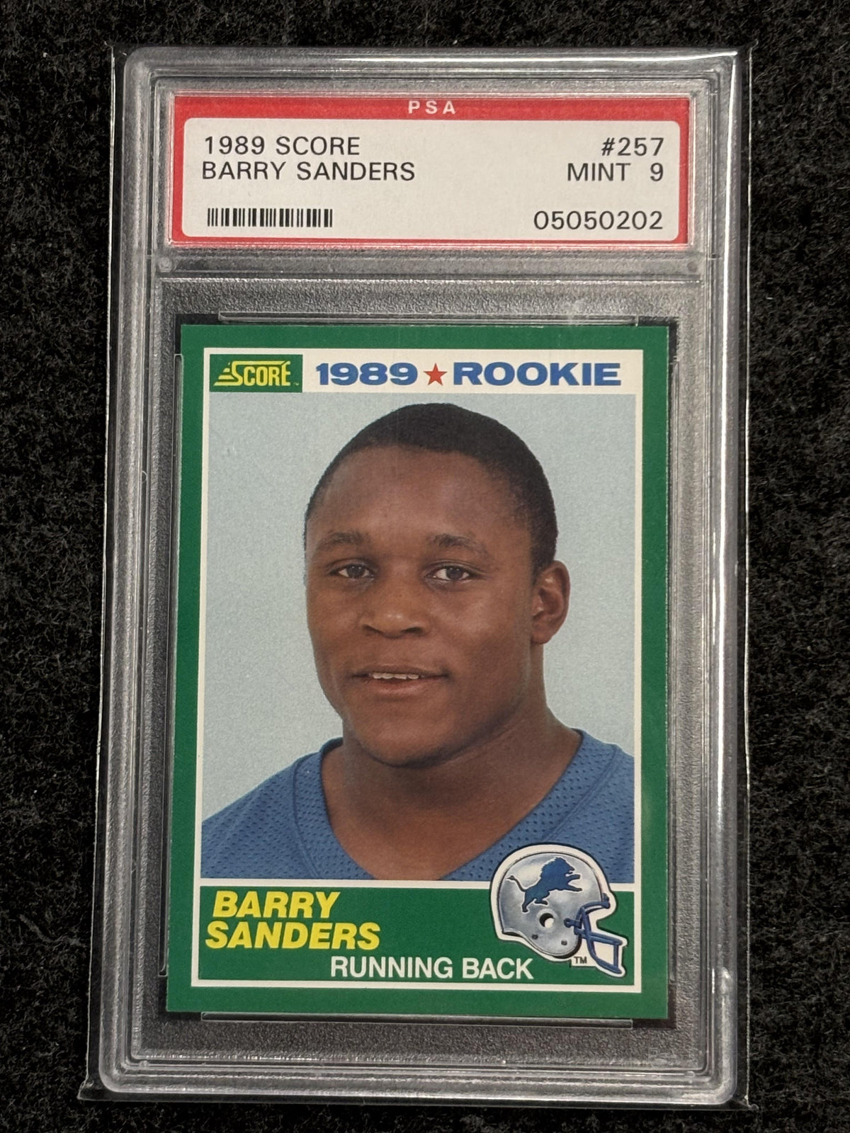 1989 Score #257 Barry Sanders PSA 9 Detroit Lions ICONIC, RC