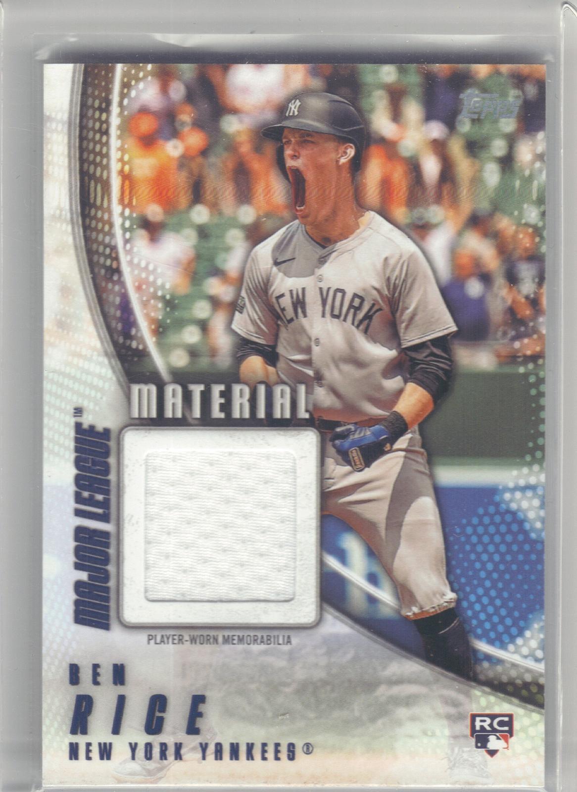 2025 Topps #MLM-BR Ben Rice Major League Material Relics (Series One) New York Yankees MEM
