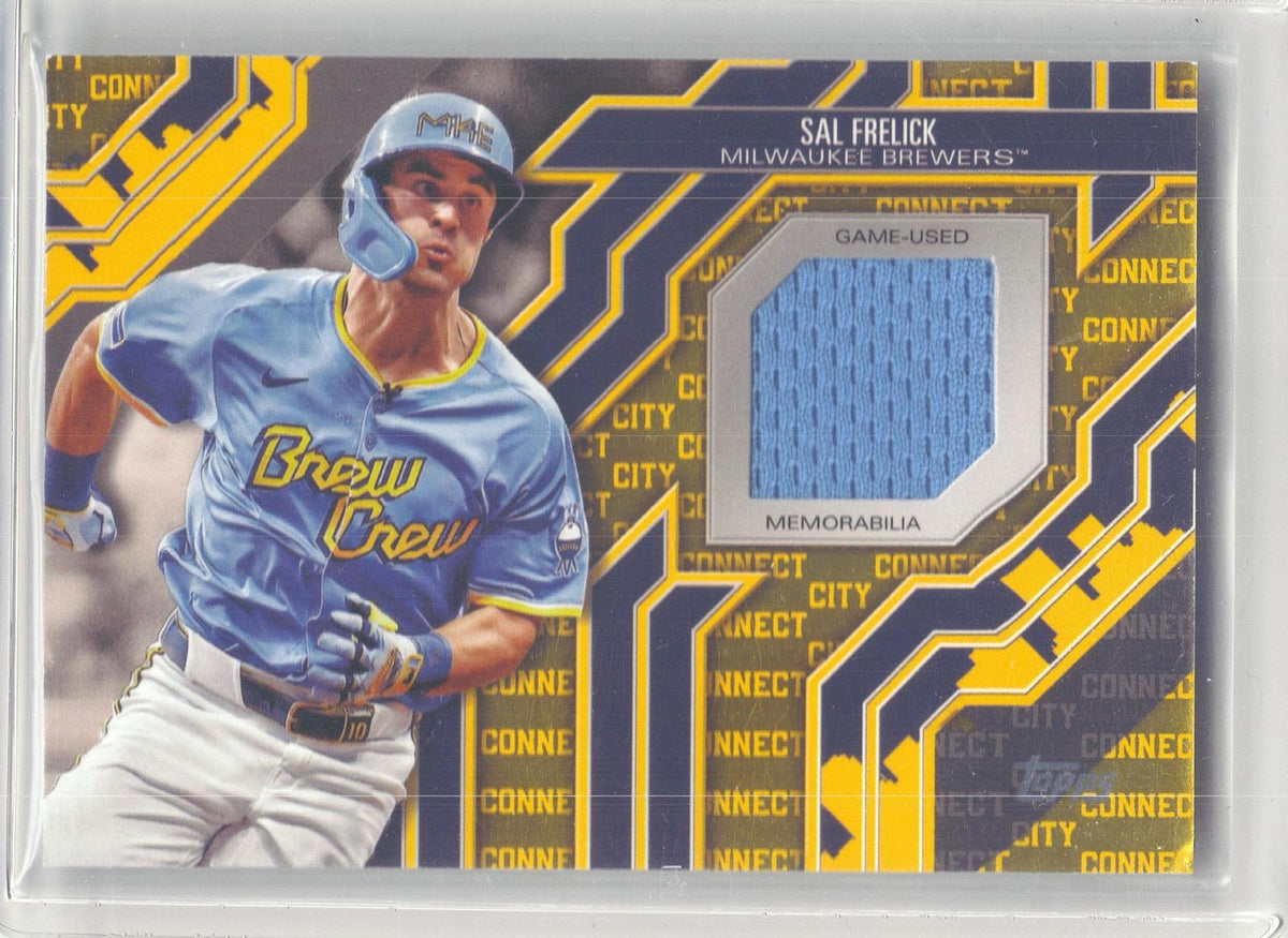 2025 Topps #CC-SF Sal Frelick City Connect Swatch Relics (Series One) Milwaukee Brewers MEM