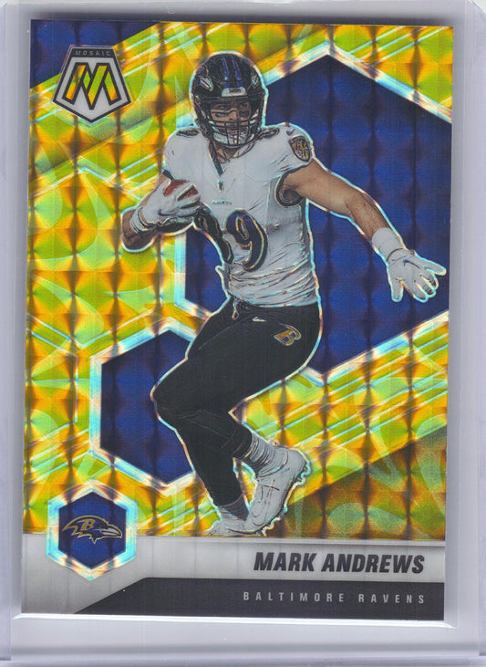 2021 Panini Mosaic #25 Mark Andrews Prizm Reactive Yellow Baltimore Ravens