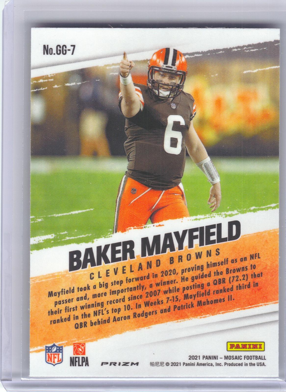2021 Panini Mosaic #GG-7 Baker Mayfield Got Game? Mosaic Cleveland Browns