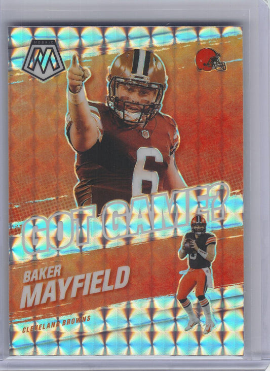 2021 Panini Mosaic #GG-7 Baker Mayfield Got Game? Mosaic Cleveland Browns