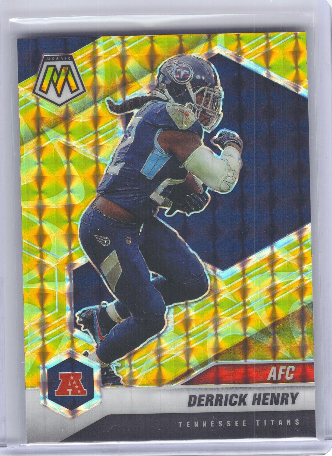 2021 Panini Mosaic #233 Derrick Henry Prizm Reactive Yellow Tennessee Titans