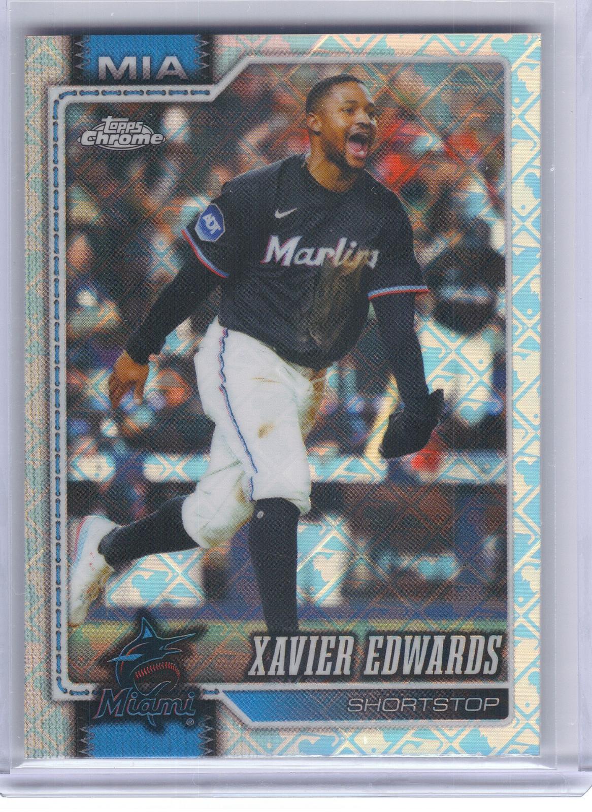 2026 Topps Chrome Logofractor Edition #204 Xavier Edwards Miami Marlins