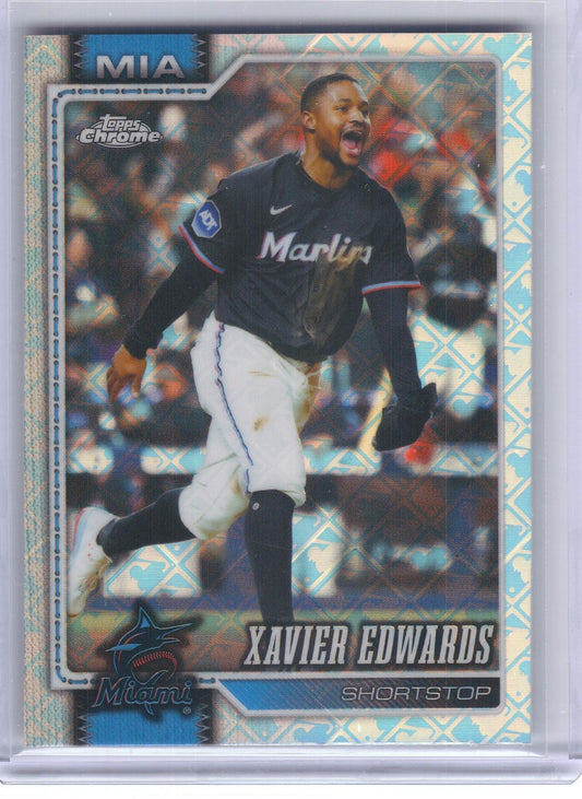 2026 Topps Chrome Logofractor Edition #204 Xavier Edwards Miami Marlins