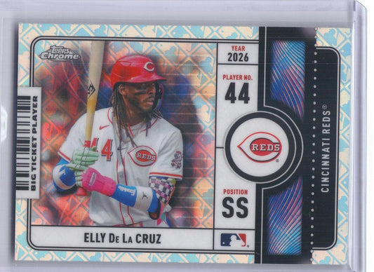 2026 Topps Chrome Logofractor Edition #BTP-5 Elly De La Cruz Big Ticket Players Cincinnati Reds