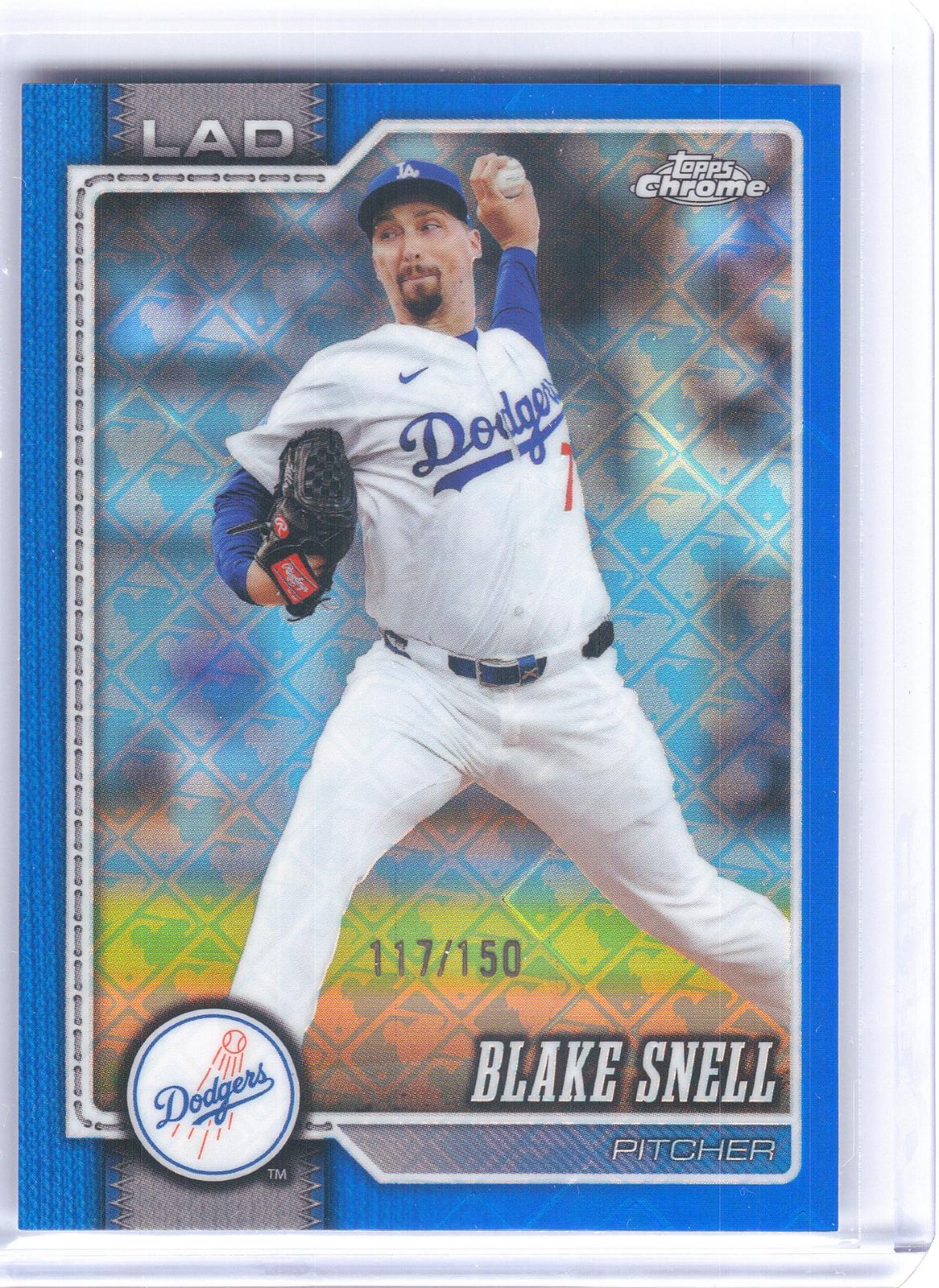 2026 Topps Chrome Logofractor Edition #278 Blake Snell Blue Refractor #/150 Los Angeles Dodgers SN