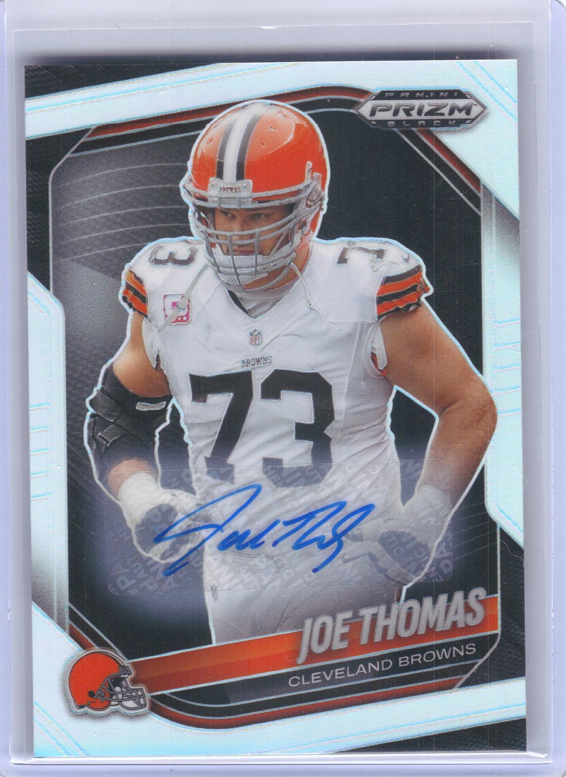 2025 Panini Prizm Black #29 Joe Thomas Autographs Prizm Silver Cleveland Browns AU