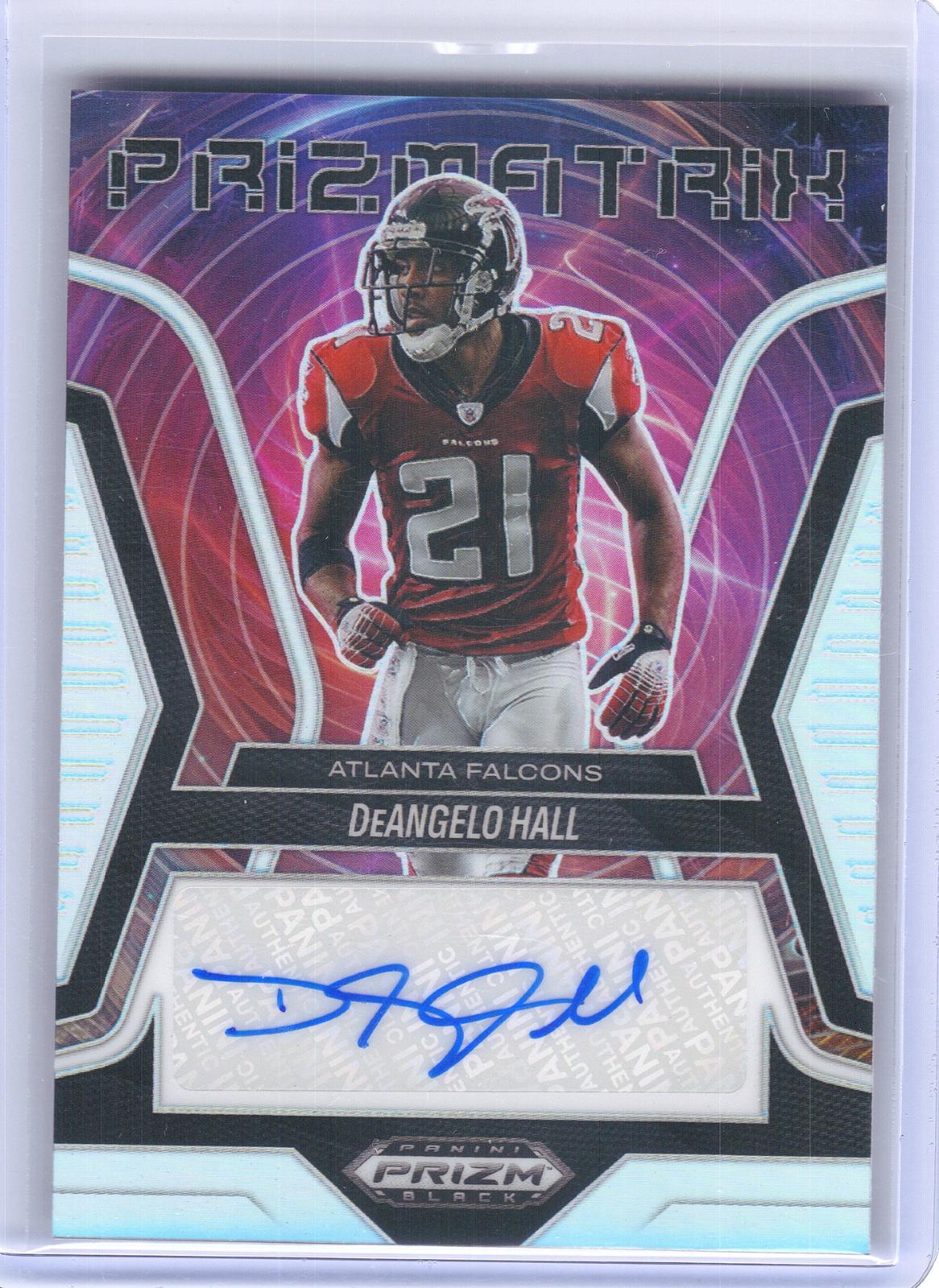 2025 Panini Prizm Black #PS-DHL DeAngelo Hall Prizmatrix Signatures Prizm Atlanta Falcons SN, AU