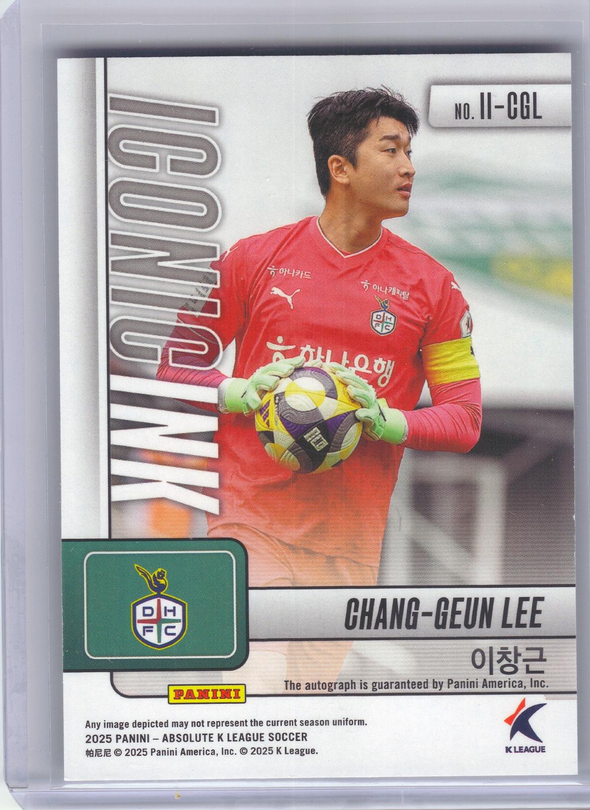 2025 Panini Absolute K League #II-CGL Chang-Geun Lee Iconic Ink Green #/5 Daejeon Hana Citizen SN, AU