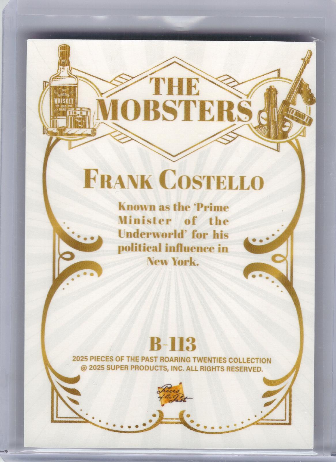 2025 Pieces of the past roaring twenties #B-113 Frank Costello