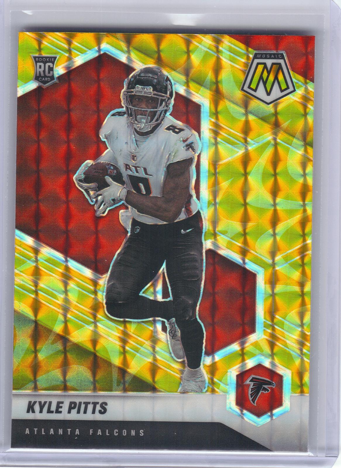 2021 Panini Mosaic #311 Kyle Pitts Prizm Reactive Yellow Atlanta Falcons RC