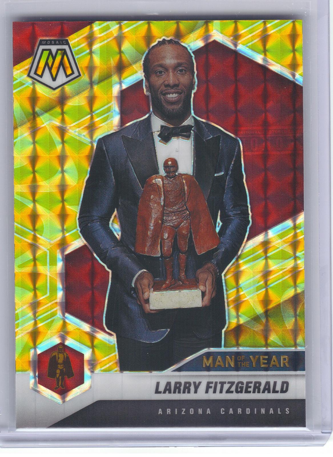 2021 Panini Mosaic #269 Larry Fitzgerald Prizm Reactive Yellow Arizona Cardinals