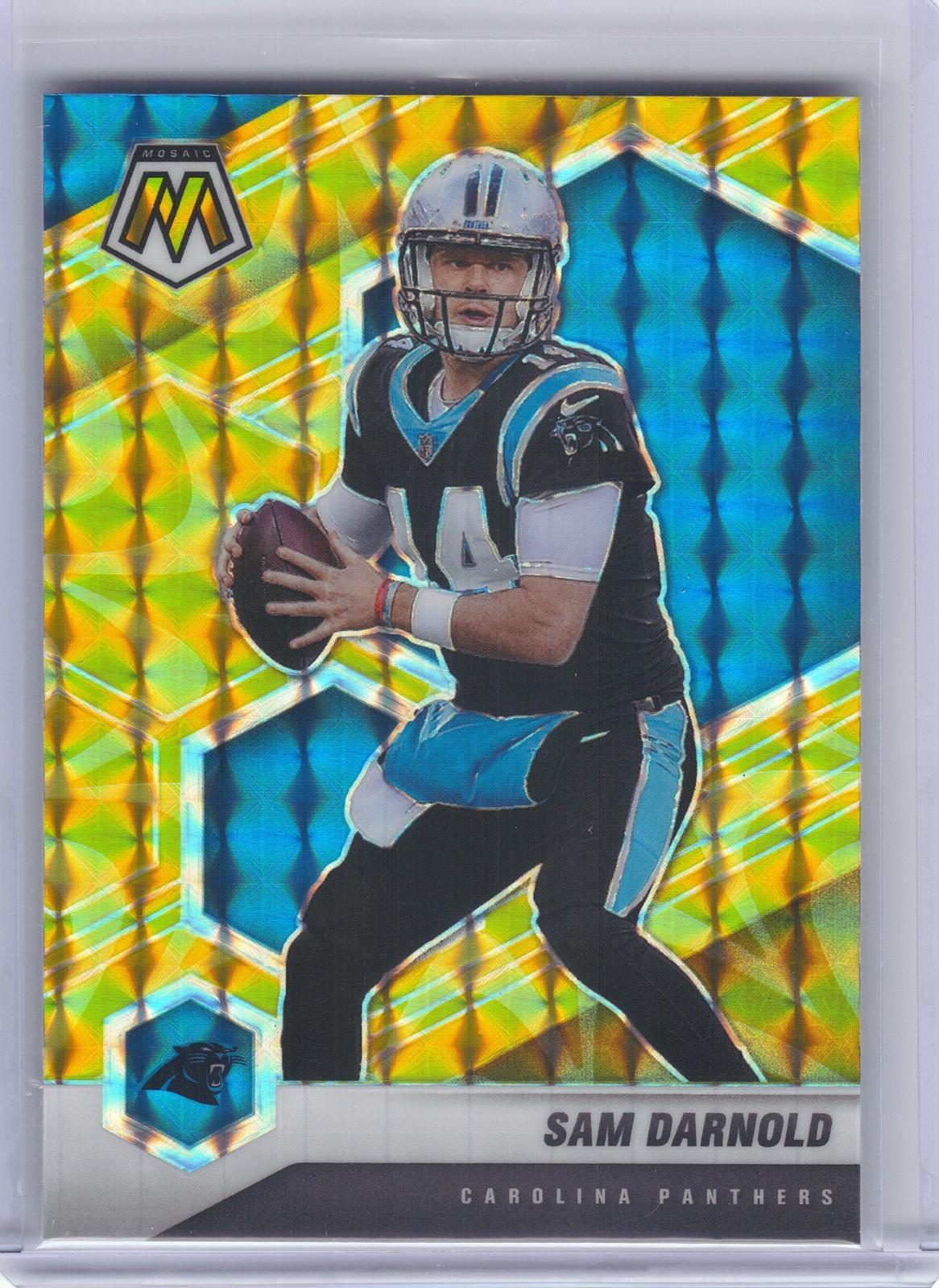 2021 Panini Mosaic #155 Sam Darnold Prizm Reactive Yellow Carolina Panthers