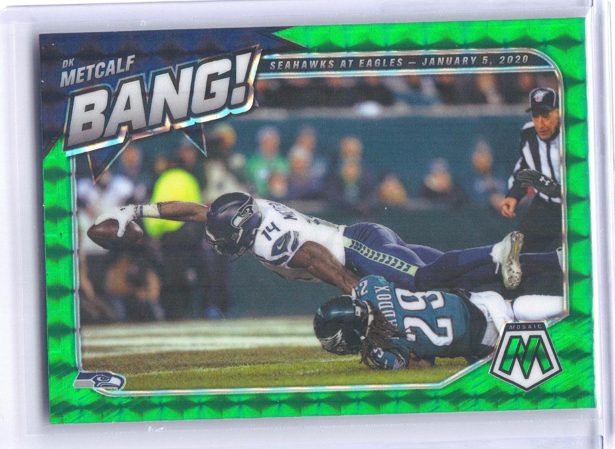 2021 Panini Mosaic #B-13 DK Metcalf Bang! Mosaic Green Seattle Seahawks