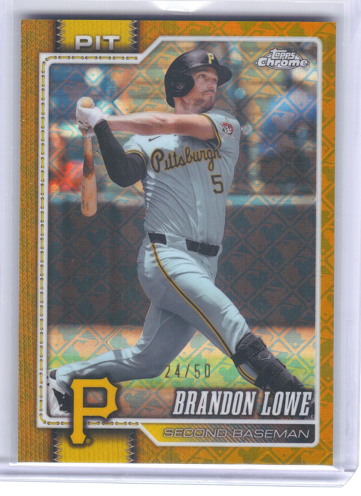 2026 Topps Chrome Logofractor Edition #72 Brandon Lowe Gold Refractor #/50 Pittsburgh Pirates SN